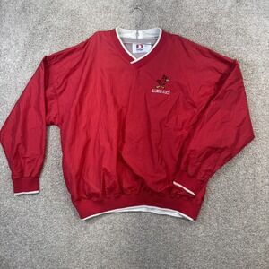 Dodger Mens Illinois State Red Cardinal V Neck Pullover Jacket XXL Made in USA